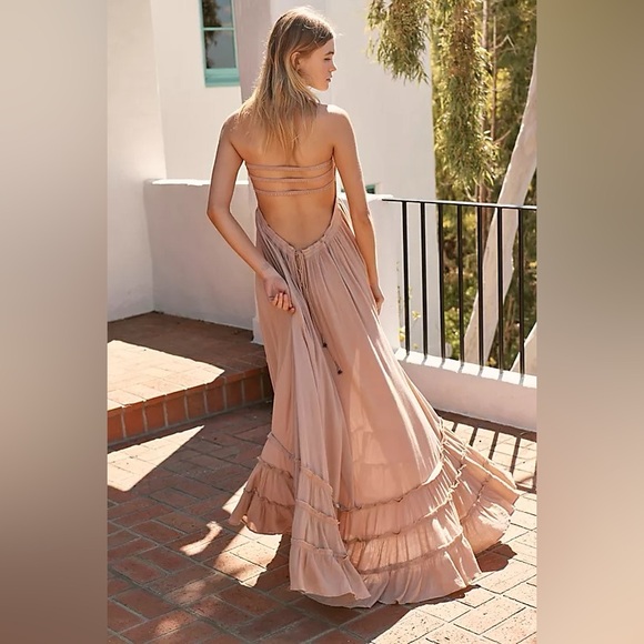 Free People ExtraTropical Maxi Dress Size M Bright Red - Picture 9 of 9